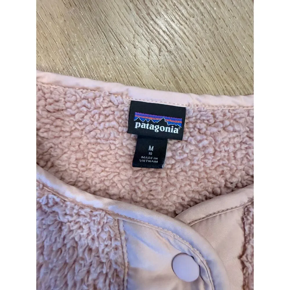 Patagonia girls mauve retro-x fleece bomber jacket